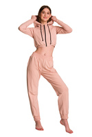 Dámská krátká mikina s velkou kapucí baby girl powder pink