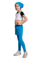 Dlouhé legíny se sukní tyrkysové