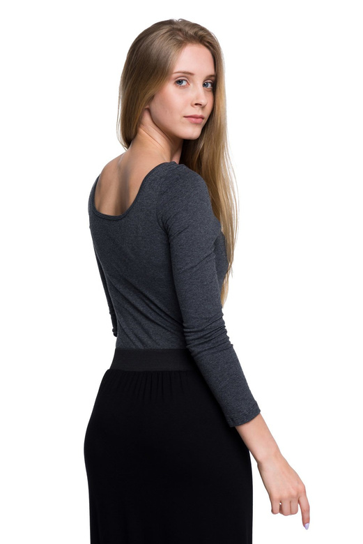 Dámské šněrované body s dlouhým rukávem graphite