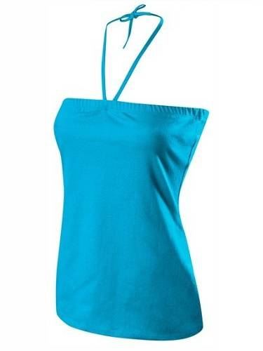 Korzetová halenka zavazovaná za krkem - tyrkysová