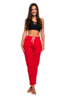 Dlouhé rovné tepláky červené