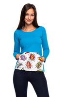 Tričko s dlouhým rukávem a klokaní kapsou WOW tyrkysová