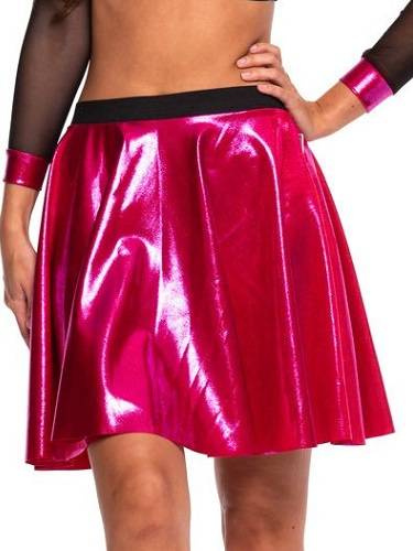 Třpytivá kovová kruhová sukně FUKSY