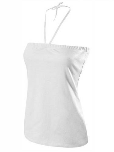 Korzetová halenka zavazovaná za krkem - bílá