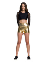 Šortky Dámské šortky pro dívky metalické lesklé šortky pro zlaté provedení