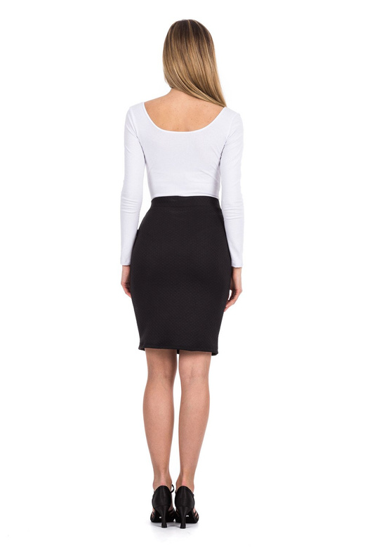 Prošívaná spodní sukně s ozdobným zipem černá