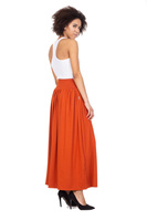 MAXI viskózová sukně - rezavá