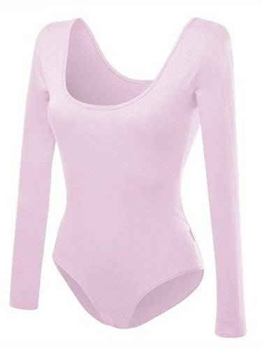 Dámské zeštíhlující body s dlouhými rukávy růžové barvy