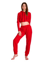 Dámská krátká mikina s velkou kapucí baby girl červená