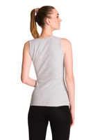 Dámská bavlněná pruhovaná halenka bez rukávů šedá melange