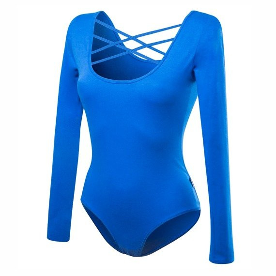 Dámské šněrovací body s dlouhým rukávem cornflower