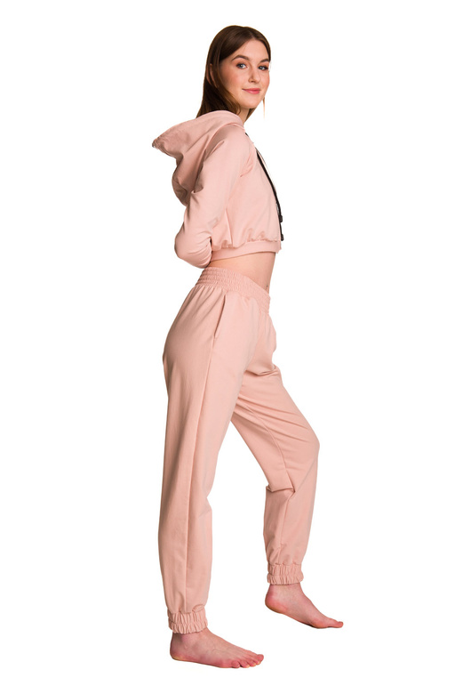 Dámská krátká mikina s velkou kapucí baby girl powder pink