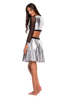 KIT - Metalický síťovaný top + metalická sukně
