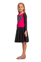 Šaty se srdcem fuchsiová grafitová