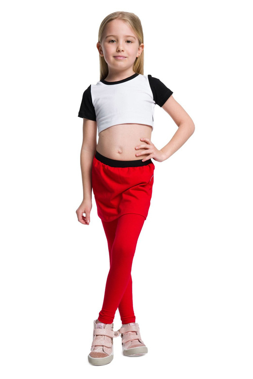 Dlouhé legíny se sukní červené