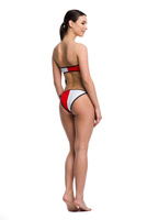 BIKINI Spodní díl plavek bílý a červený