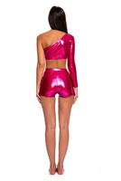 KIT - metalický keprový top + krátké šortky