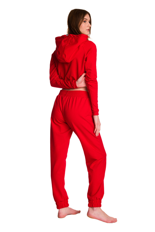 Dámská krátká mikina s velkou kapucí baby girl červená