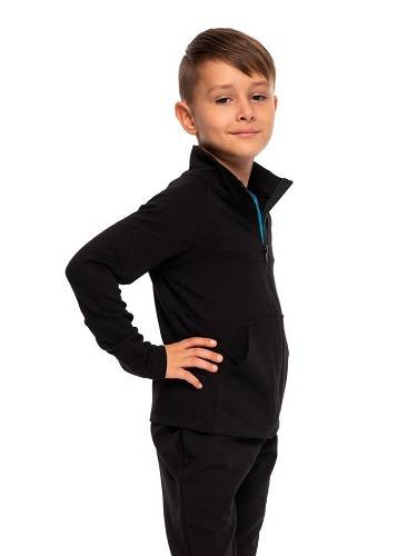 Mikina se stojáčkem, zipem a kapsami černá