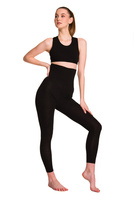 Dámské těhotenské sportovní legíny na jógu dlouhé s extra vysokým pasem - černé
