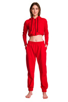 Dámská krátká mikina s velkou kapucí baby girl červená