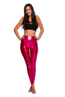 Dámské metalické třpytivé legíny s dlouhými nohavicemi a vysokým nártem pro FUKSY provedení