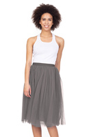 Tylové sukně MIDI s podšívkou - šedé
