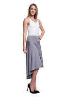 Asymetrická kruhová sukně - šedá