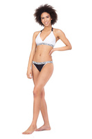 Horní díl plavek BIKINI - ZEBRA bílá