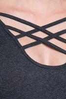 Dámské šněrované body s dlouhým rukávem graphite