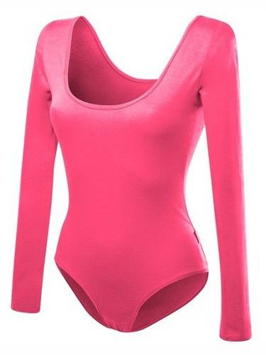 Dámské zeštíhlující body s dlouhým rukávem v korálové barvě