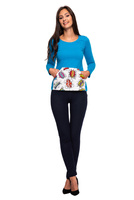 Tričko s dlouhým rukávem a klokaní kapsou WOW tyrkysová