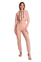 Dámská krátká mikina s velkou kapucí baby girl powder pink