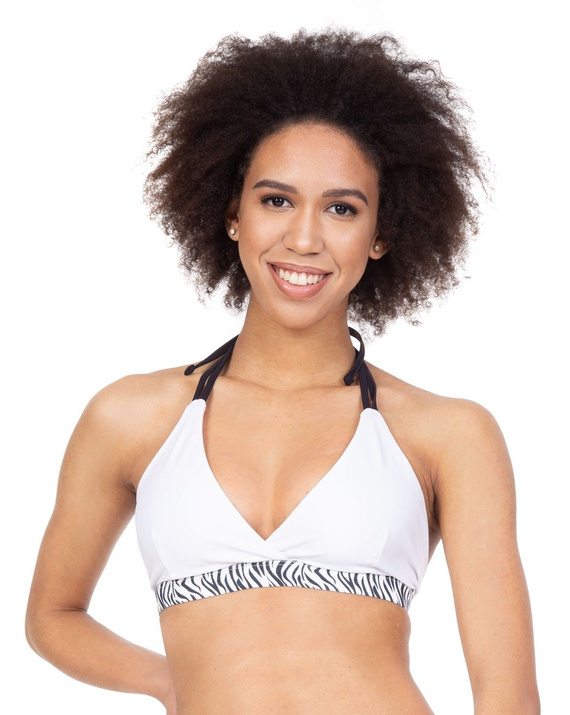 Horní díl plavek BIKINI - ZEBRA bílá