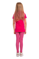 Dámské sportovní legíny se vzorem HEART fuchsiově šedé