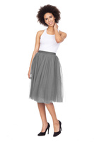 Tylové sukně MIDI s podšívkou - šedé