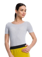 Gymnastické body s krátkým rukávem B100K melange-grey