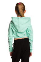 Dámská krátká mikina s velkou kapucí baby girl mint