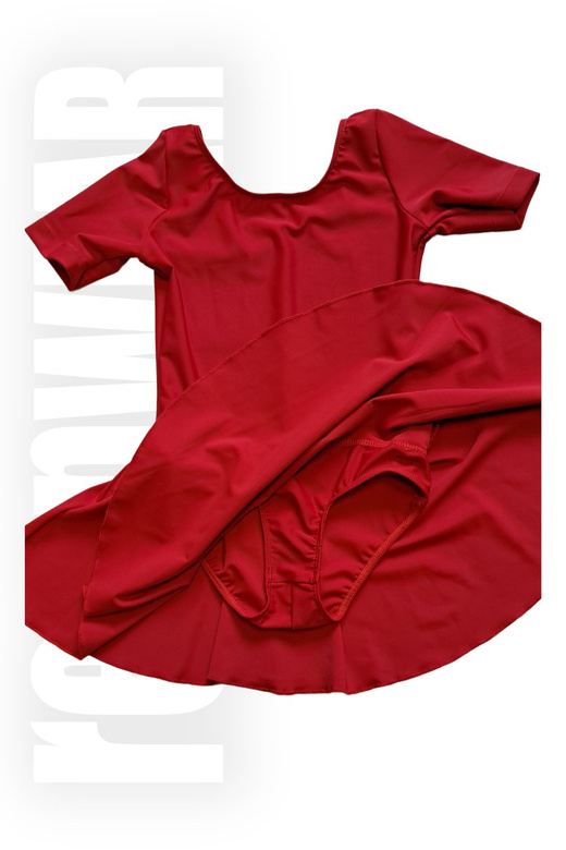 Body s krátkou sukní z lycry růžové