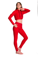 Dámská krátká mikina s velkou kapucí baby girl červená