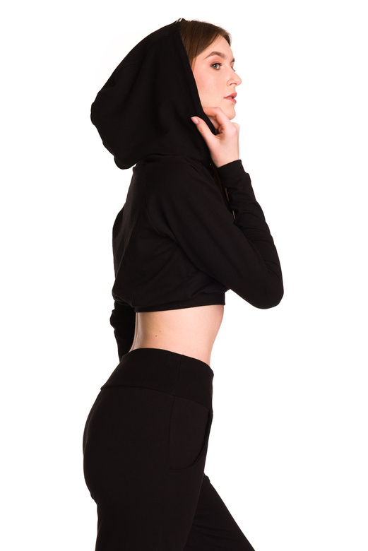 Dámská krátká mikina s velkou kapucí baby girl černá