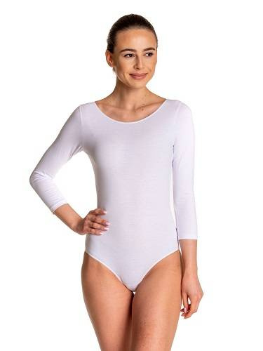 Gymnastické tréninkové body s 3/4 rukávy B10034 bílé