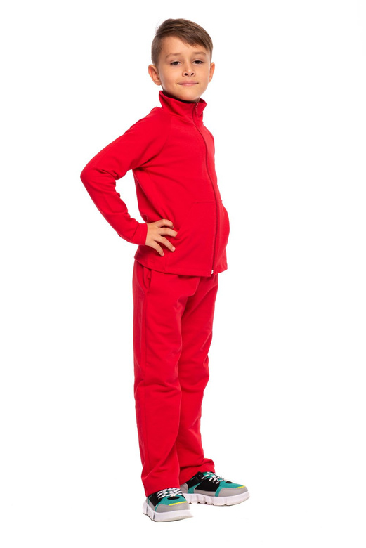 Mikina se stojáčkem, zipem a kapsami červená