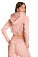 Dámská krátká mikina s velkou kapucí baby girl powder pink