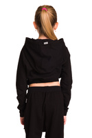 Dámská krátká mikina s velkou kapucí baby girl černá