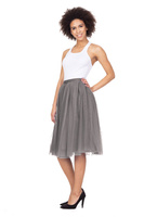 Tylové sukně MIDI s podšívkou - šedé