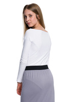 Tělo s lodičkovým výstřihem bílé