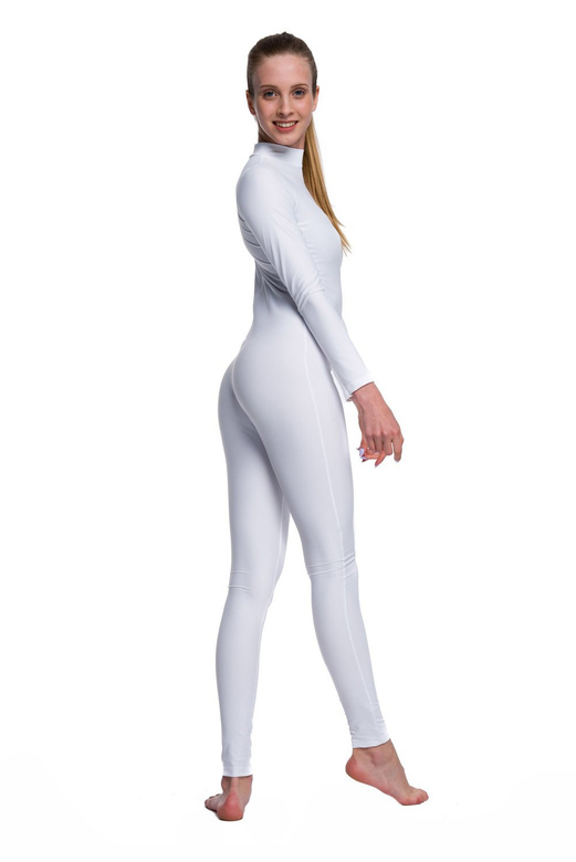 Trikot s celopropínacím zipem, bílý