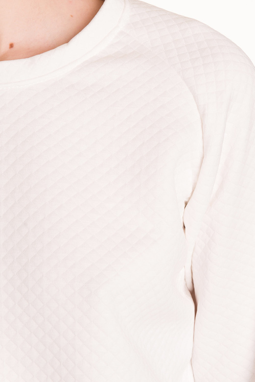 Dámská mikina s kapucí prošívaná bílá