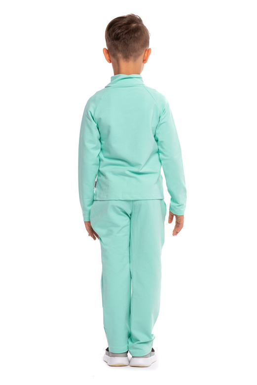 Mikina se stojáčkem, zipem a kapsami mátová